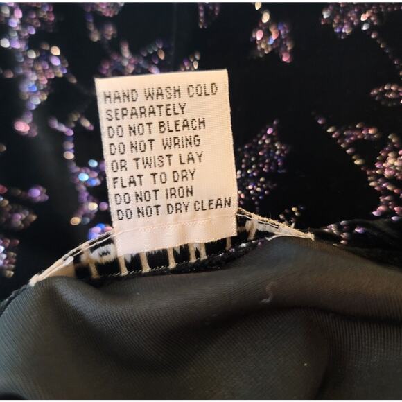 Women's Notations Double Layer Glittery Sparkly Velvet Velour Shirt Blouse Sz L - Picture 6 of 6